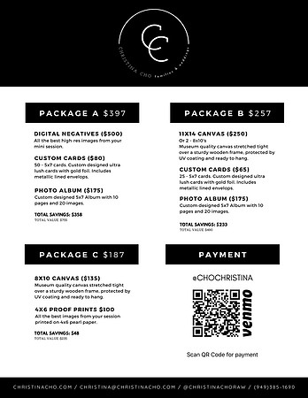 Christina Cho Photography Print Packages